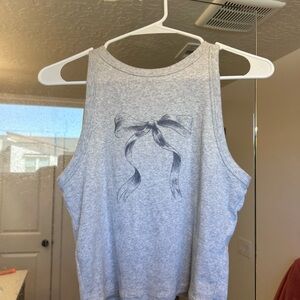 Hollister Gray Bow Print Women's Tank Top